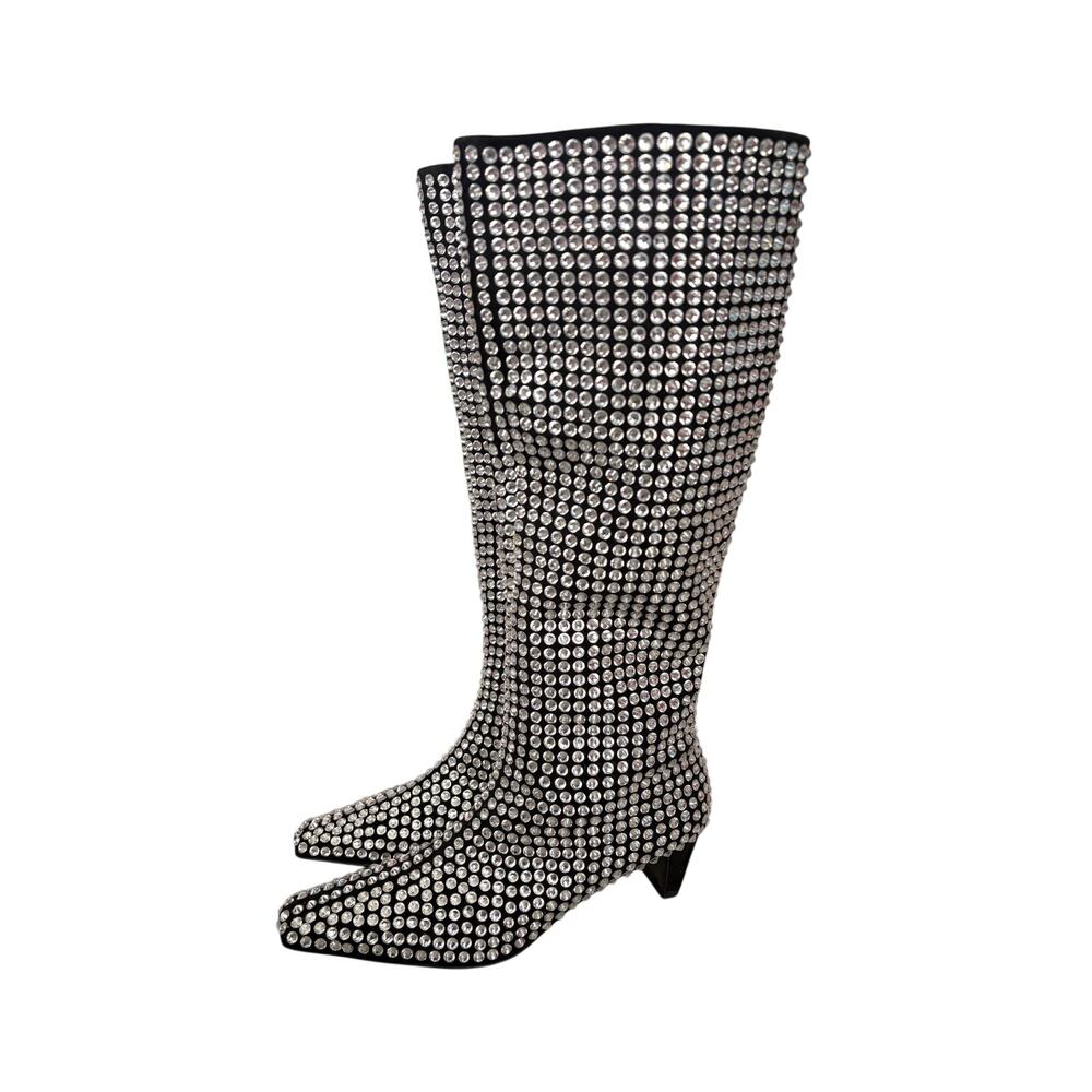 Free People Jeffrey Campbell Crown Jewel Tall Boots 6.5 New Bling Rhinestone